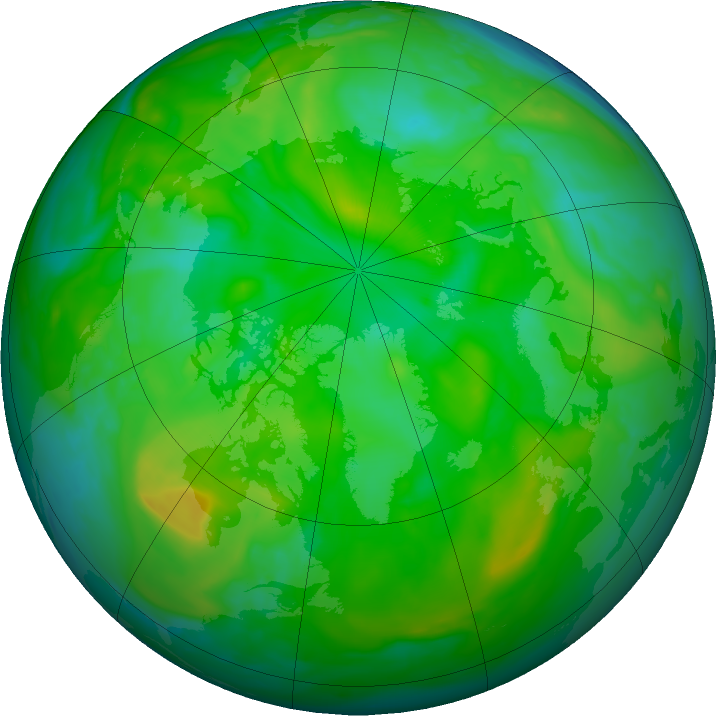 Arctic ozone map for 10 July 2023